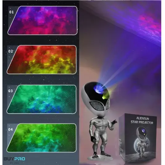Багатобарвна лампа-проектор зоряного неба STAR PROJECTOR NIGHT LIGHT ALIENSUN