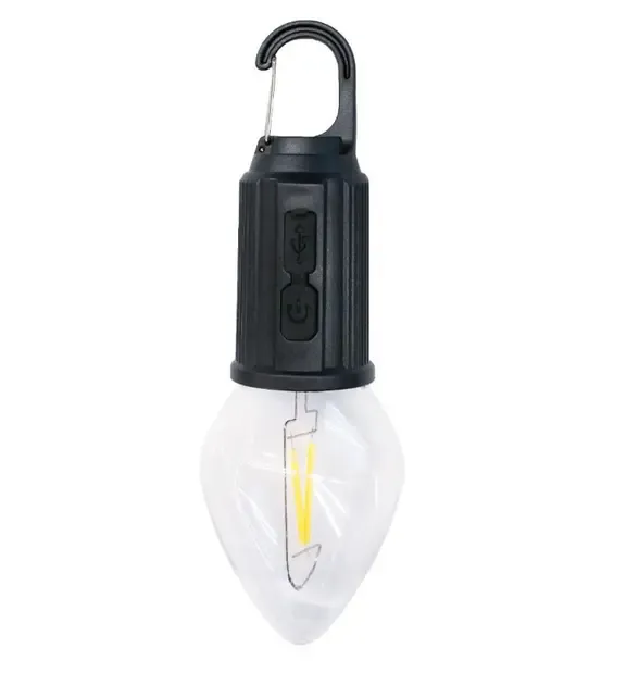 Лампочка з акумулятором + карабін, від USB, BL HK-169B / Підвісна LED лампочка / Ліхтар для кемпінгу