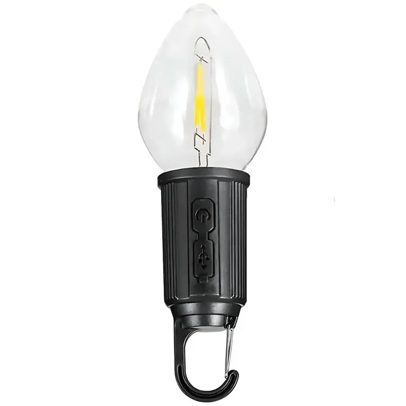 Лампочка з акумулятором + карабін, від USB, BL HK-169B / Підвісна LED лампочка / Ліхтар для кемпінгу