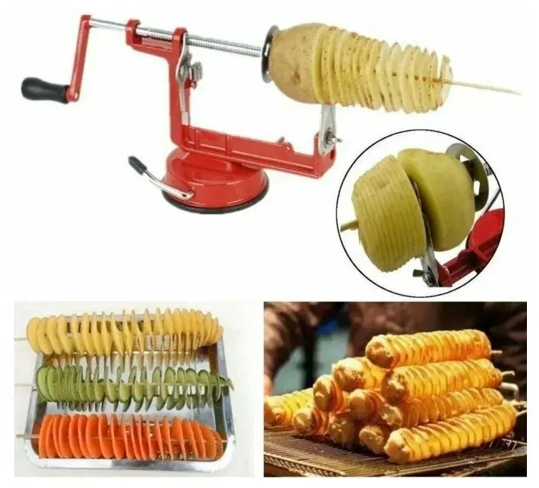 Машинка для різання картоплі спіраллю SPIRAL POTATO SLICER апарат для нарізування картоплі для чіпсів