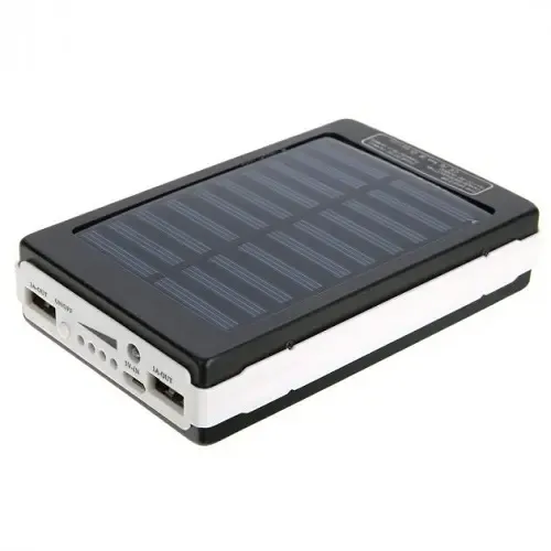 Портативна зарядка Power Bank Metal Led Solar 20000 mah Сонячна панель + Ліхтар