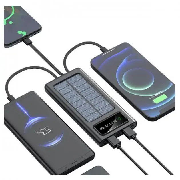 Мобільна зарядка Power Bank на сонячній батареї UKC 10000 mAh Solar