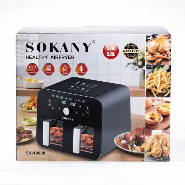 Мультипіч SOKANY SK-10008 на 10 л Аерофритниця з таймером та терморегулятором, Аерогриль