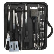 Набір для барбекю grilljoy 20 шт., набір для барбекю з нержавіючої сталі в алюмінієвому футлярі для зберігання, професійний набір для барбекю