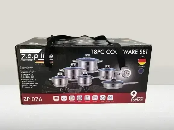 Набір каструль із нержавіючої сталі Zepline ZP-076 18 предметів