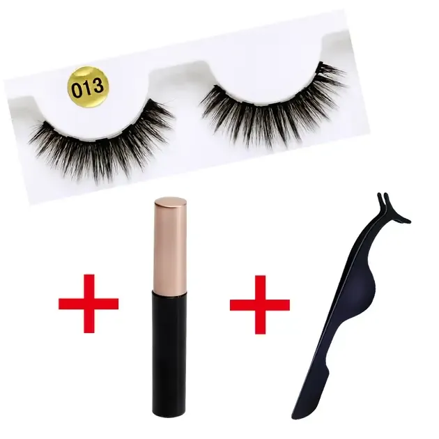 Набір накладні магнітні вії+підводка+пінцет Magnetic lashes 3 пари  магнітів