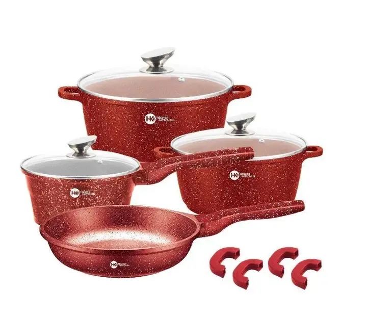 Набір посуду із сковородою граніт круглий