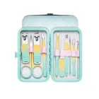 Набір професійний для манікюру/педикюру на 10 предметів м'ятно-жовтий