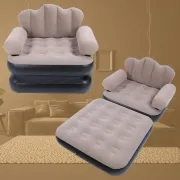 Надувне крісло ліжко для дому та кемпінгу / М'який матрац для відпочинку з насосом