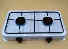 Настільна газова плита Domotec MS-6602/4063 на 2 конфорки Біла