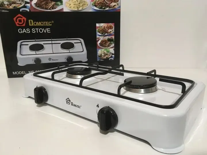 Настільна газова плита Domotec MS-6602/4063 на 2 конфорки Біла