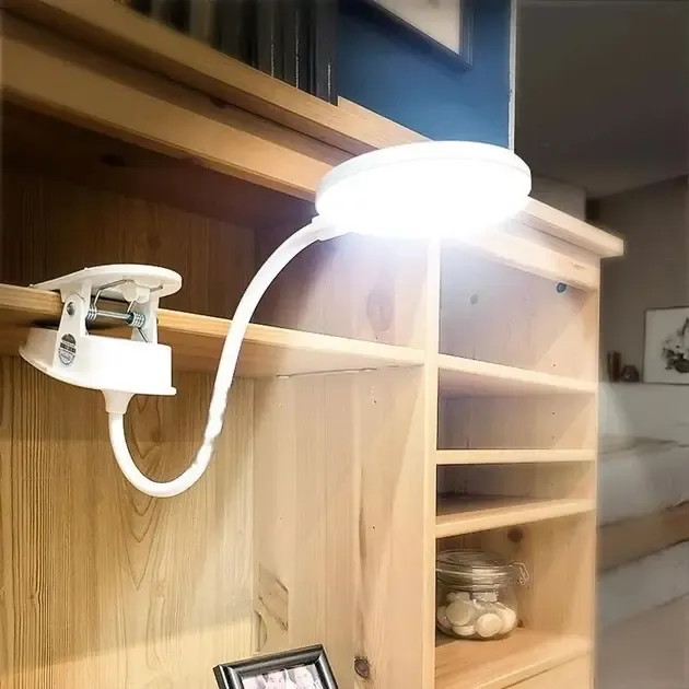 Настільна лампа USB LED гнучка з прищіпкою