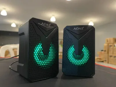 Настільні стерео колонки зі світлодіодним підсвічуванням Aoas e-005 Акустика для ноутбуків та ПК Настільні стерео колонки зі світлодіодним підсвічуванням Aoas e-005 Акустика для ноутбуків та ПК
