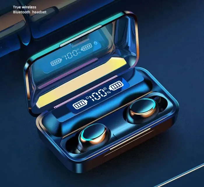 Навушники F9 TWS V5.0 Бездротові сенсорні Bluetooth з індикатором заряду чорні водонепроникні (NB-1)