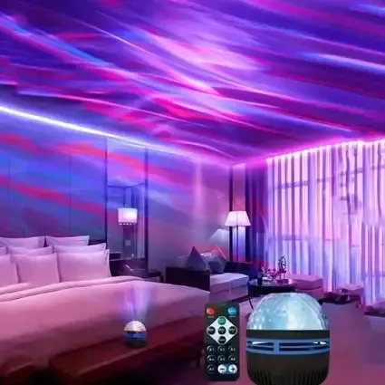Ночник-проектор зоряного неба RGB та пульт ДК, від USB, AT-0 / Світлодіодна лампа