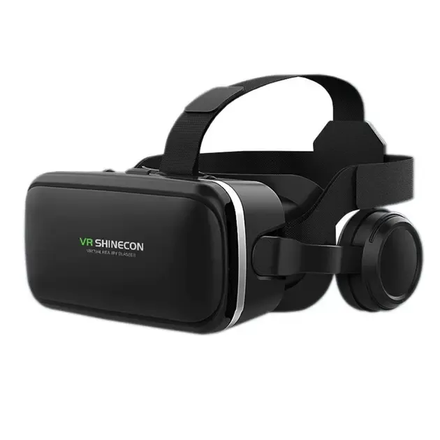 Окуляри 3D віртуальної реальності ТРМ VR SHINECON c пультом та підтримкою екранів від 4 до 6 дюймів Чорний