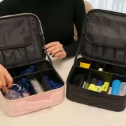 Органайзер бокс із дзеркалом бьюті кейс косметичка валіза сумка для зберігання косметики та приладдя 26х23х10 см