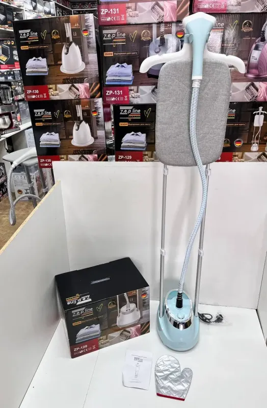 Блакитний Відпарювач вертикальний для одягу зі стійкою Zepline ZP-129 3000W