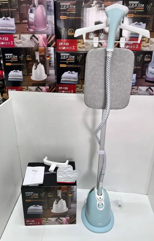 Блакитний Відпарювач вертикальний для одягу зі стійкою Zepline ZP-130 3000W