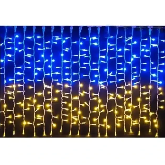 Патріотична гірлянда штора Прапор України 2*2м 160 LED класична IP44