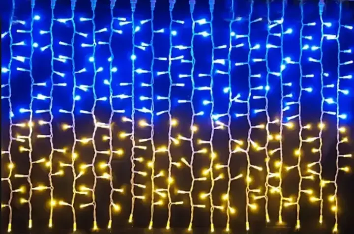 Патріотична гірлянда штора Прапор України 2*2м 160 LED класична IP44