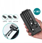 Павер банк Power Bank 10000mAh 4 кабелі 4 в 1 USB LCD