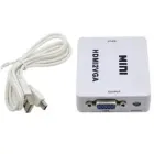 Перехідник VGA на HDMI конвертер для ПК, ноутбука, відео реєстратора адаптер перетворювач з аудіо та зовнішнім живленням HDMI - VGA VGA2HDMI(4272)