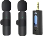 Подвійний бездротовий петличний мікрофон K35 (AUX 3.5mm)