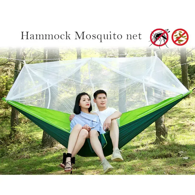 Підвісний гамак з москітною сіткою HIeha нейлоновий, з кишенею, повний комплект