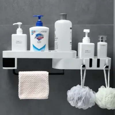 Полиця для ванної кімнати кутова самоклеюча, що обертається