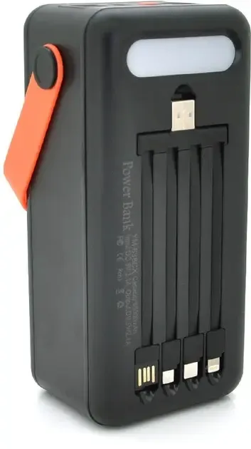 Портативна батарея зовнішня повербанк Power Bank 50000 mAh із сонячною панеллю та ліхтариком YM-635CX