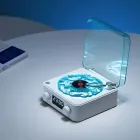 Портативна бездротова колонка Bluetooth у вигляді вінілового програвача грамофона з годинником та нічником