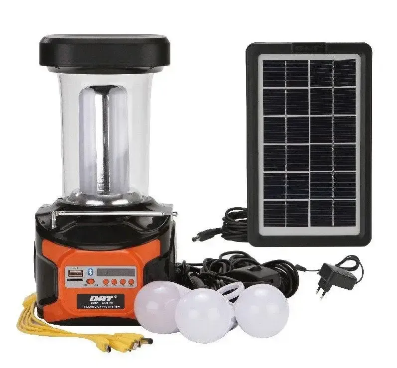 Портативна сонячна автономна система Solar Light DT-9016 панель похідний ліхтар повербанк
