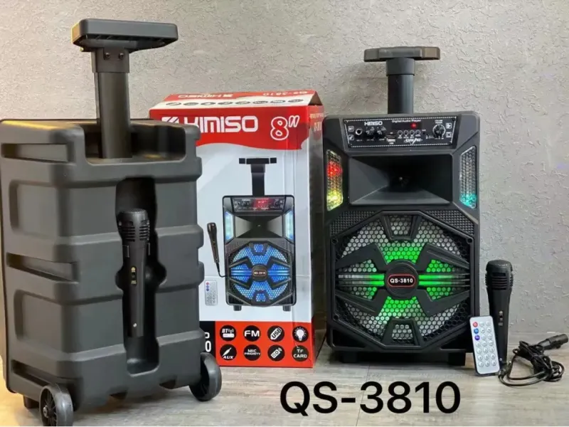Портативна колонка з мікрофоном Kimiso QS-3810 Bluetooth для караоке пультом