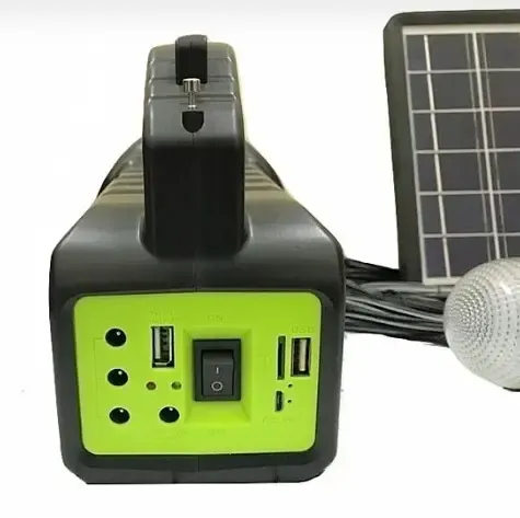 Портативна сонячна система GDLITE GD-2000А універсальна сонячна панель повербанк FM радіо OK