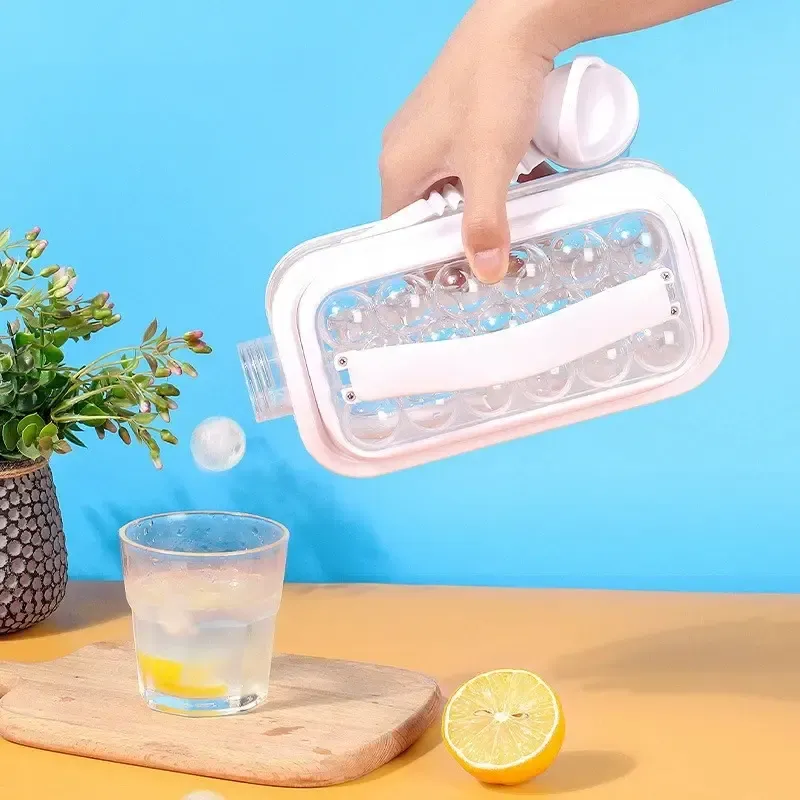 Портативна силіконова форма для льоду пляшка 2 в 1 ICE CUBE TRAY складана на 17 кульок
