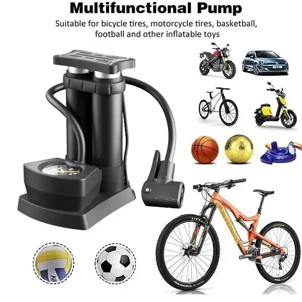 Портативний ножний насос з манометром Air pump AND 521-2414 Двоциліндровий насос