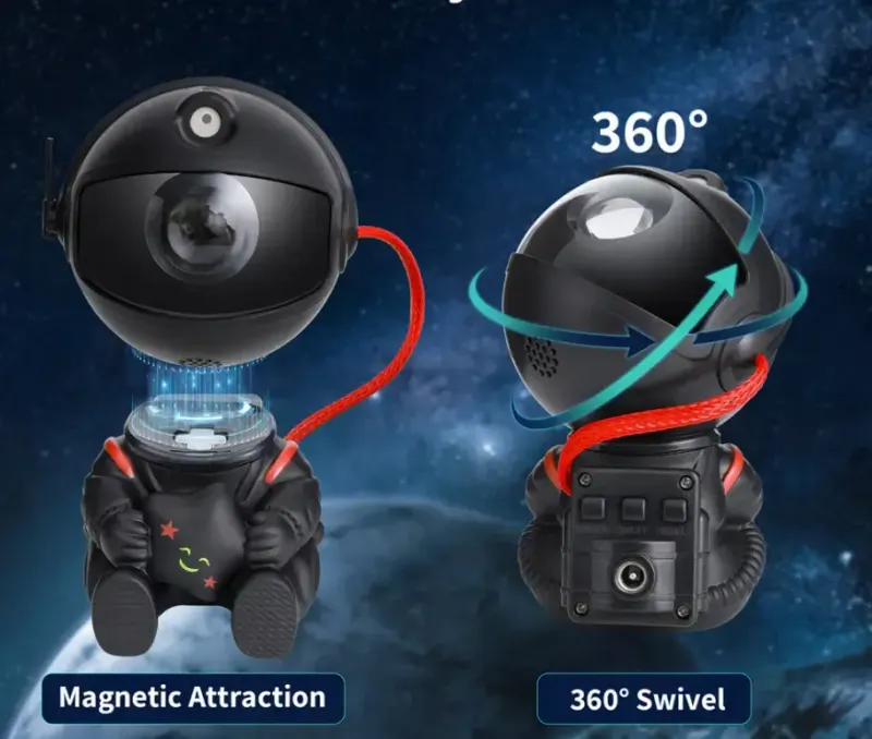 Проектор зоряного неба, лазерний нічник на пульту BLACK Astro Star Mini - Космонавт (Світильник LED нічник)