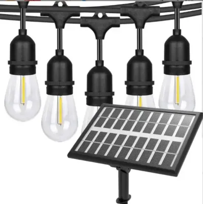 Ретро гірлянда на потужній сонячній батареї 5 м 15 лампочок Bulbs