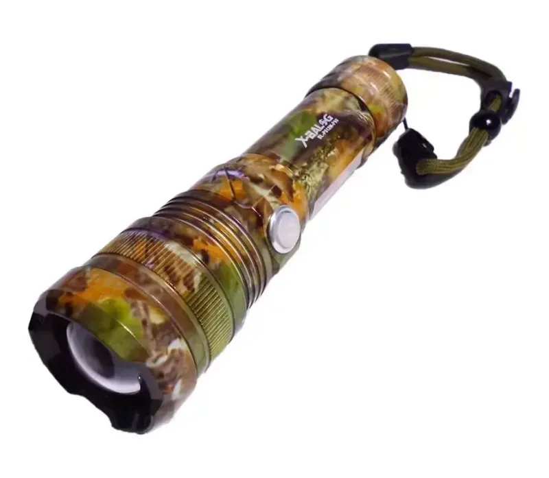 Ручний акумуляторний ліхтарик із бічним діодом Power style MX-915M-COB камуфляжний колір