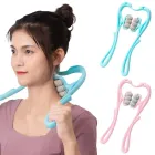 Ручний роликовий масажер для шиї Neck Stretcher з рельєфними роликами, що обертаються 360°