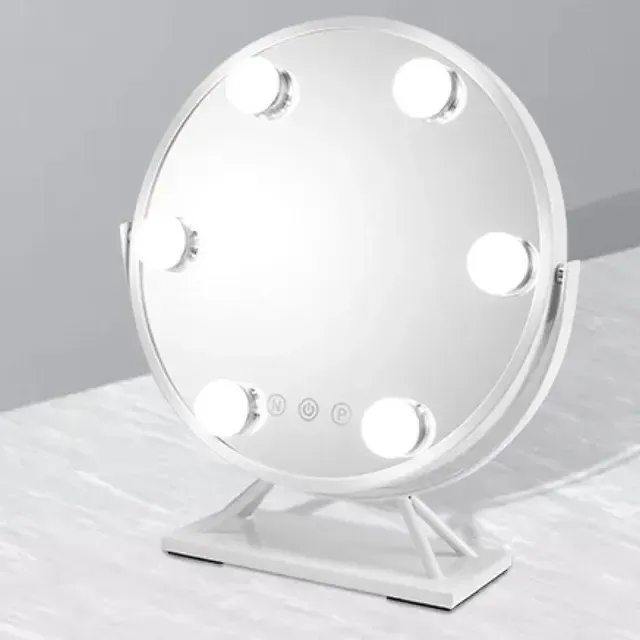 Кругле дзеркало для макіяжу з LED підсвічуванням Led Mirror JX-526, 5 LED, Білий