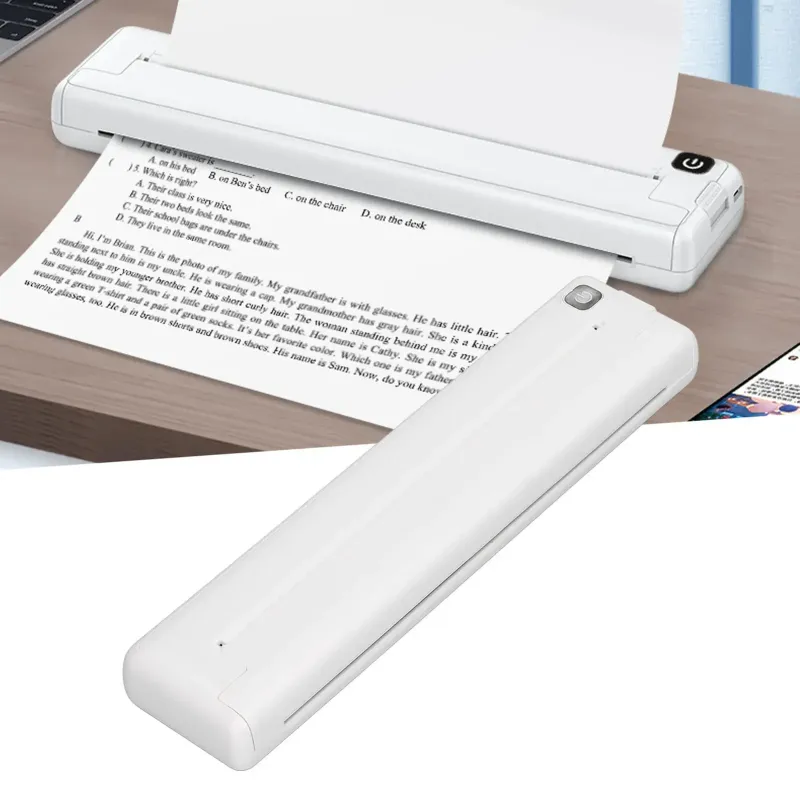 Портативний термопринтер на папері формату A4 Bluetooth-сумісний Portable Thermal Printer Білий