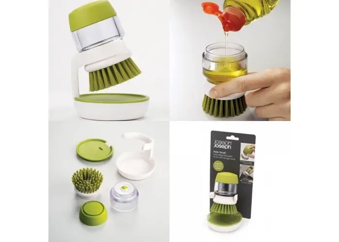 Щітка для миття посуду з дозатором для миючого засобу Soap Brush