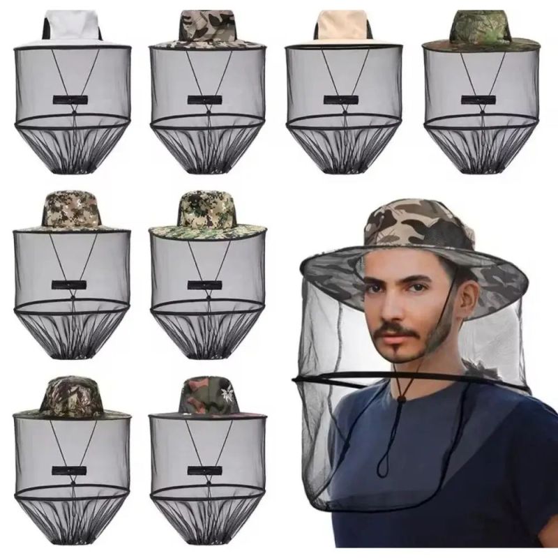 Капелюх антимоскітний камуфляж для полювання риболовлі садівництва / Панама з сіткою для захисту від мошок комарів