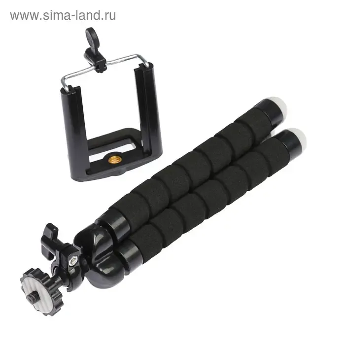 Штатив-тренога NULIER настільний, для телефону, гнучкі ніжки, висота 17 см, чорний