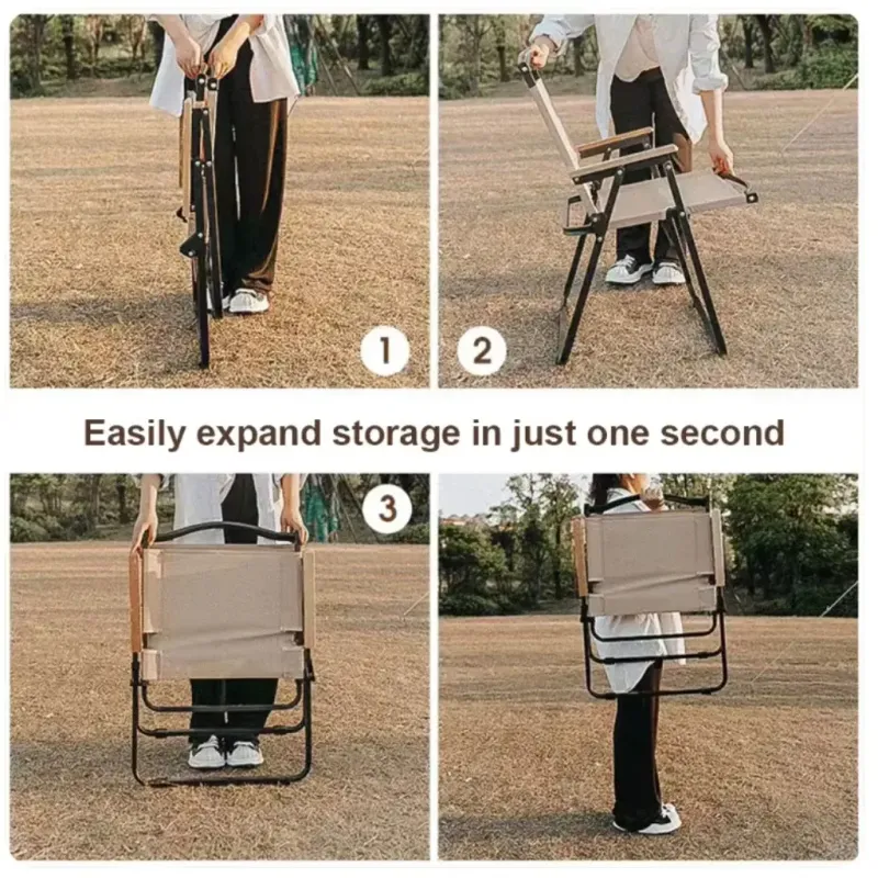 Стілець STD-05 складаний, метал+тканина В760*Ш500*Д510мм бежевий