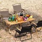 Стілець STD-05 складаний, метал+тканина В760*Ш500*Д510мм бежевий