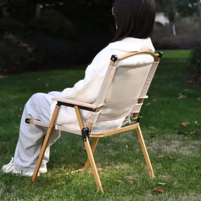 Стілець STD-05 складаний, метал+тканина В760*Ш500*Д510мм бежевий