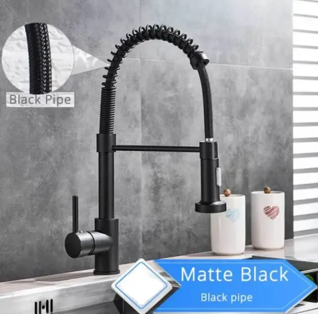 Стильний кухонний змішувач Matte Black Гнучкий кран з обертанням потоку в 360 градусів